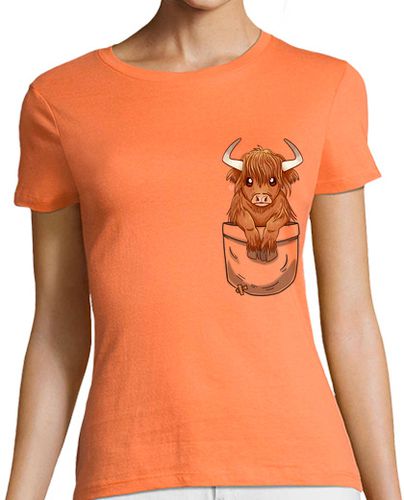Camiseta mujer bolsillo lindo escocés vaca de montaña - camisa de mujer - latostadora.com - Modalova