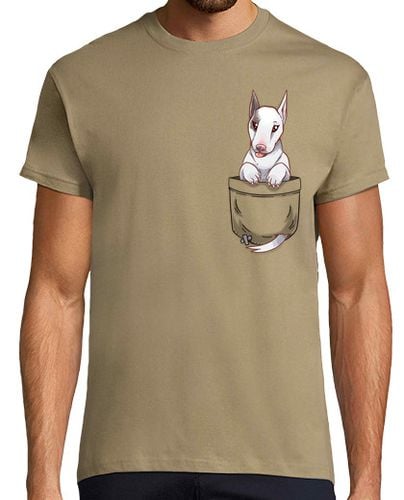 Camiseta Hombre Manga Corta bolsillo lindo perro bull terrier - camisa de hombre laTostadora - latostadora.com - Modalova