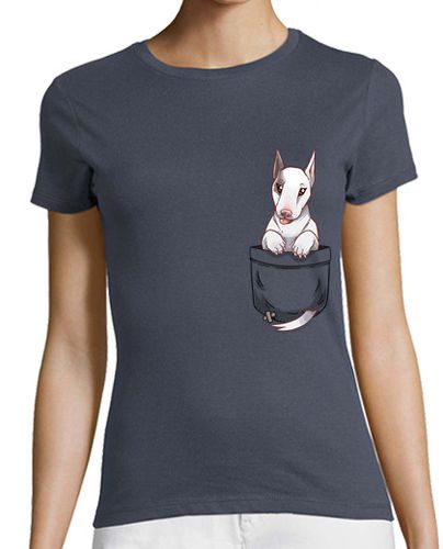 Camiseta mujer bolsillo lindo perro bull terrier - camisa de mujer - latostadora.com - Modalova