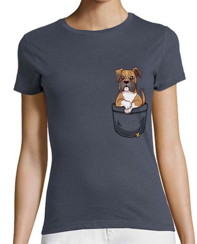 Camiseta mujer bolsillo lindo boxeador cachorro - camisa de mujer - latostadora.com - Modalova