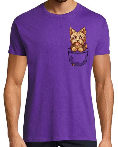 Camiseta Hombre Manga Corta bolsillo lindo perrito yorkshire yorkshire - camisa de hombre laTostadora - latostadora.com - Modalova