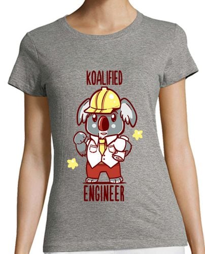 Camiseta Mujer Manga Corta ingeniero koalified - koala animal pun - camisa de mujer laTostadora - latostadora.com - Modalova