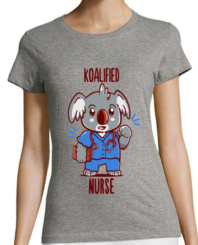 Camiseta Mujer Manga Corta enfermera koalified - koala animal pun - camisa de mujer laTostadora - latostadora.com - Modalova