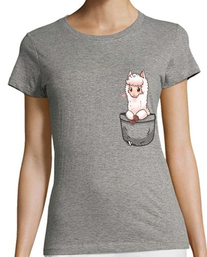 Camiseta Mujer Manga Corta bolsillo alpaca linda - camisa de mujer laTostadora - latostadora.com - Modalova