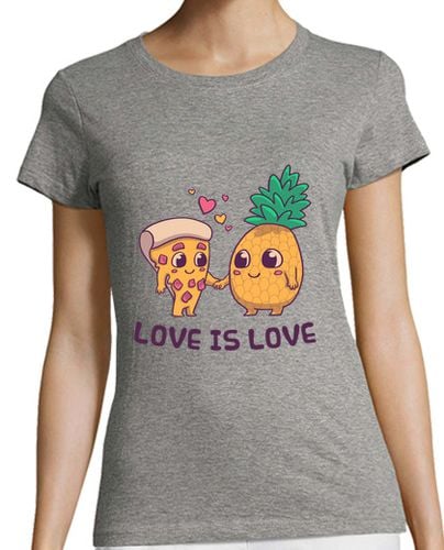 Camiseta Mujer Manga Corta Amor LGTB Pizza con Piña Camiseta laTostadora - latostadora.com - Modalova