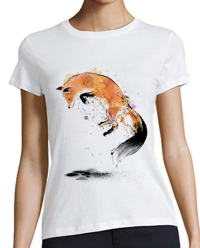 Camiseta Mujer Manga Corta Red Fox jumping into Snow laTostadora - latostadora.com - Modalova