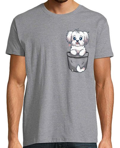 Camiseta bolsillo maltés perro lindo - camisa de hombre - latostadora.com - Modalova