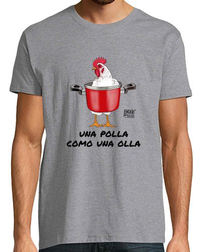 Camiseta Hombre, manga corta, gris vigoré, brushwillis polla como una olla - latostadora.com - Modalova
