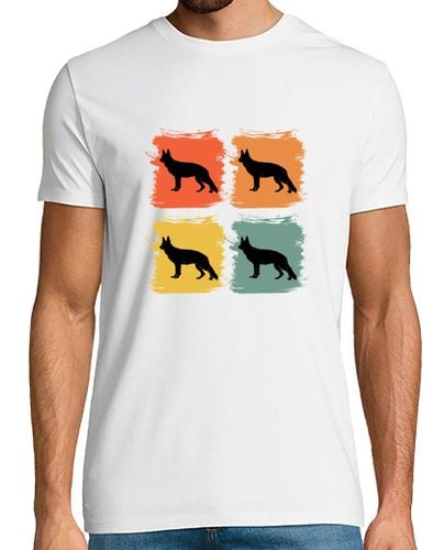 Camiseta Hombre Manga Corta idea de regalo de arte pop retro de perro pastor alemán laTostadora - latostadora.com - Modalova