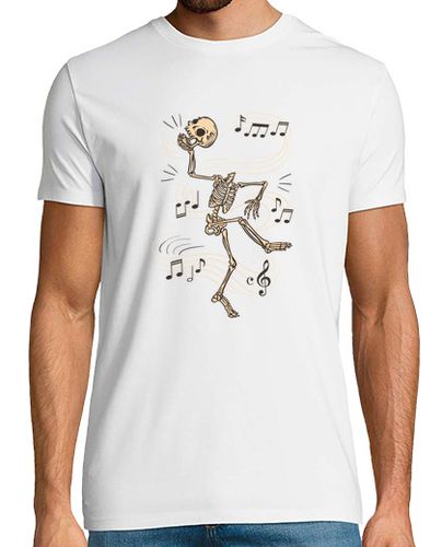 Camiseta camiseta de hombre, diseño raro y creativo, humor, esqueleto bailando mientras juega con su t - latostadora.com - Modalova