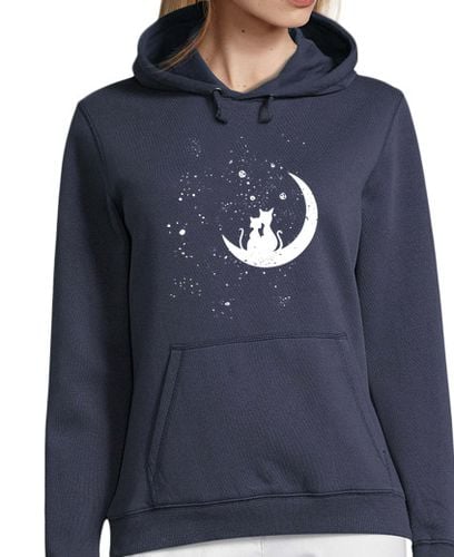 Sudadera Con Capucha Para Mujer dulce con capucha de mujer, gatos a la luz de la luna enamorado santo laTostadora - latostadora.com - Modalova