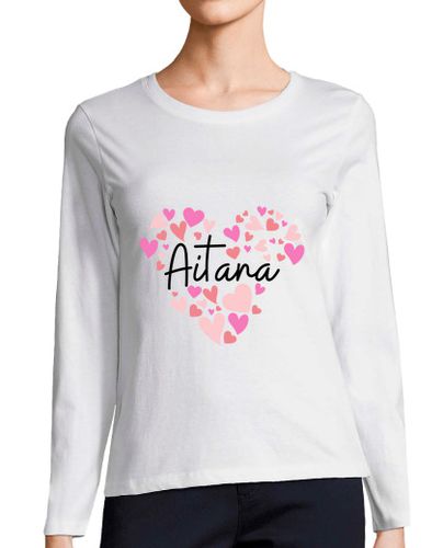 Camiseta Mujer Manga Larga amo aitana corazones para aitana laTostadora - latostadora.com - Modalova