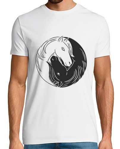 Camiseta camiseta yin yang hombre caballo blanco caballo negro, ch - latostadora.com - Modalova