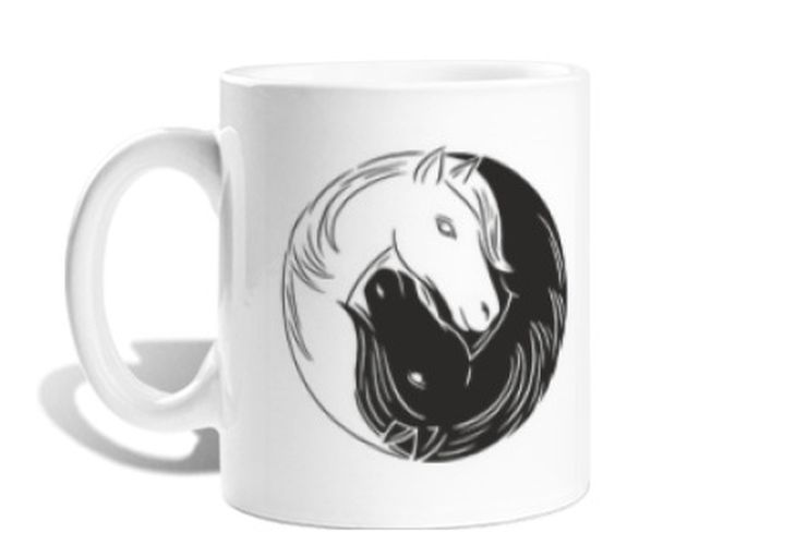 Taza ying yang caballo blanco caballo negro, ch - latostadora.com - Modalova