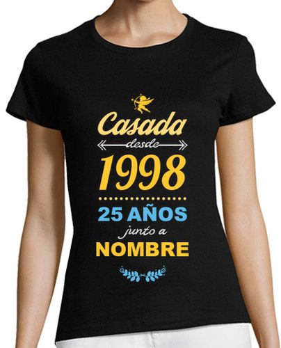 Camiseta mujer Casada desde 1998, Nombre Personalizado - latostadora.com - Modalova