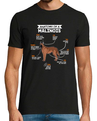 Camiseta anatomía de un regalo divertido del dueño del perro malinois - latostadora.com - Modalova