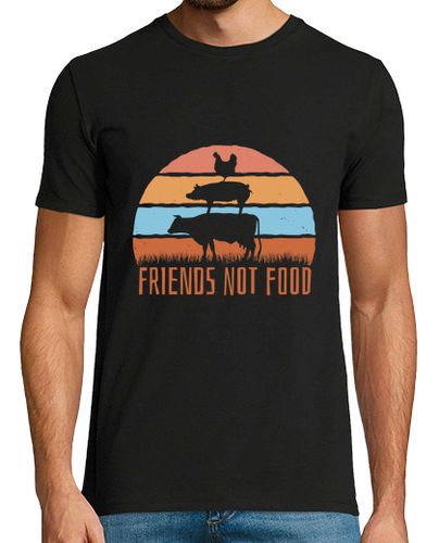 Camiseta camiseta vegana vintage para hombre, los animales son nuestros amigos, no están hechos para ser comi - latostadora.com - Modalova