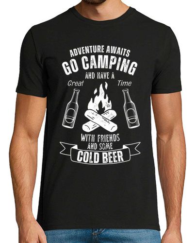Camiseta camping fogata amigos cerveza retro - latostadora.com - Modalova