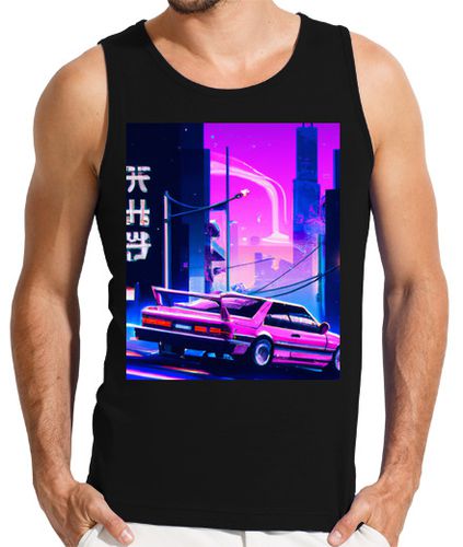 Camiseta vaporwave coche synthwave ciudad - latostadora.com - Modalova