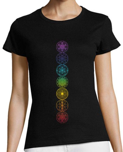 Camiseta mujer geometría sagrada 7 chakras arte espiri - latostadora.com - Modalova