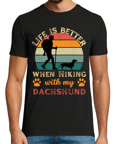 Camiseta senderismo con dachshund retro - latostadora.com - Modalova