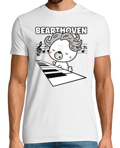 Camiseta divertido beethoven lindo oso tocando el piano juego de palabras de música clásica - latostadora.com - Modalova