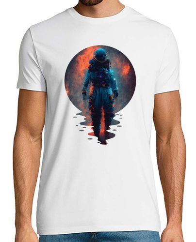 Camiseta astronauta en el espacio surrealista nebulosa puesta de sol exploración espacial - latostadora.com - Modalova