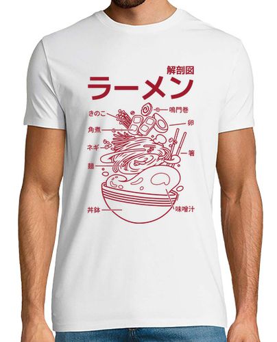 Camiseta anatomía del ramen japonés - rojo - latostadora.com - Modalova