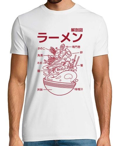 Camiseta anatomía del ramen japonés - rojo laTostadora - latostadora.com - Modalova