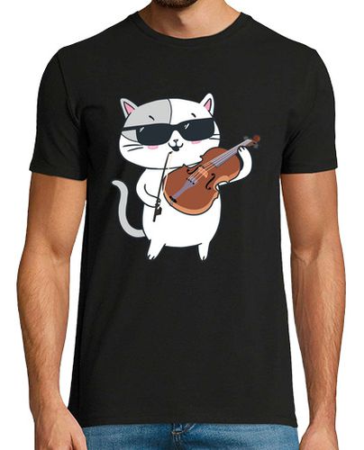 Camiseta Hombre Manga Corta gato con gafas de sol y jugando laTostadora - latostadora.com - Modalova