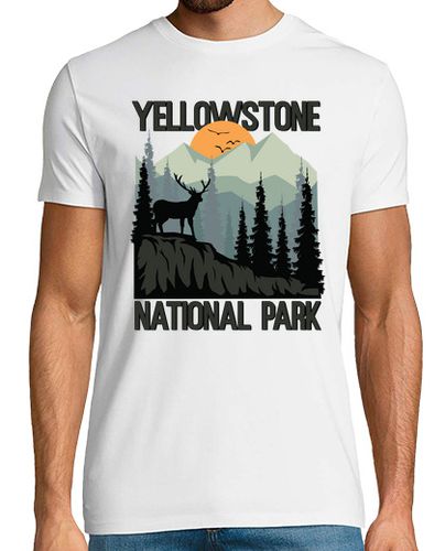 Camiseta parque nacional de yellowstone montañas desierto puesta de sol excursionismo - latostadora.com - Modalova