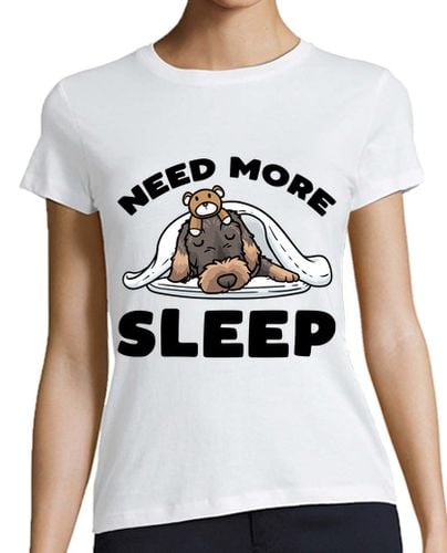 Camiseta Mujer Manga Corta necesito dormir más dachshund de pelo d laTostadora - latostadora.com - Modalova