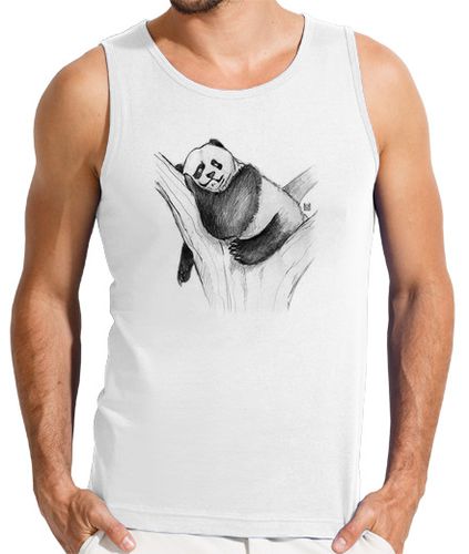 Camiseta Camiseta blanca de tirantes. Oso panda en árbol 001 - latostadora.com - Modalova