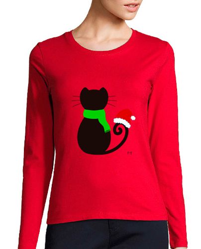 Camiseta mujer Gato Papá Noel Navidad laTostadora - latostadora.com - Modalova