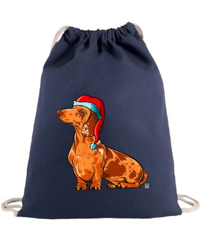 Bolsa Mochila saco azul marino Perro teckel Navidad - latostadora.com - Modalova