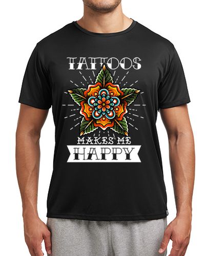 Camiseta deportiva Tattoos Makes Me Happy Tatuajes Tattoo Flor Arte Tribal Tatuador - latostadora.com - Modalova