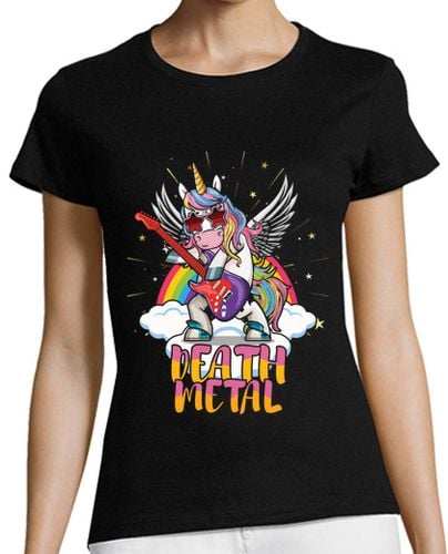 Camiseta Mujer Manga Corta amante de la música del metal del unico laTostadora - latostadora.com - Modalova