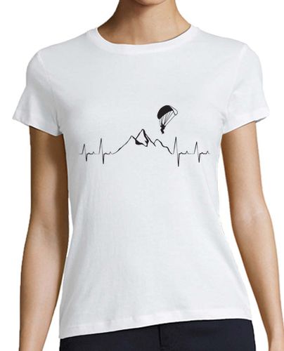 Camiseta mujer parapente con latido del corazón y mont - latostadora.com - Modalova