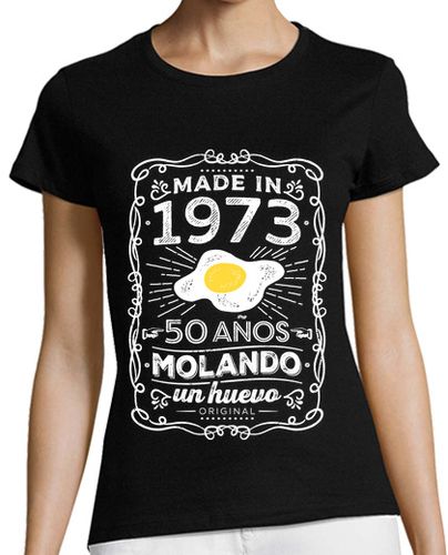 Camiseta Mujer Manga Corta 1973. 50 años molando un huevo laTostadora - latostadora.com - Modalova