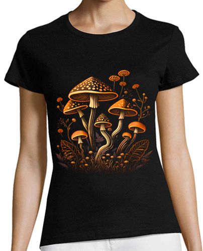 Camiseta Mujer Manga Corta Fantasía de Setas Micología Naturaleza Campo laTostadora - latostadora.com - Modalova