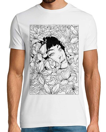 Camiseta camiseta de hombre, blanca - flores - latostadora.com - Modalova