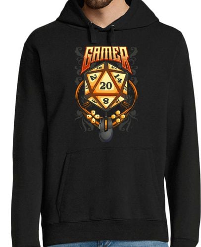 Sudadera Con Capucha Para Hombre Gamer Dado D20 Juegos Rol Gamer RPG Dragones y Mazmorras laTostadora - latostadora.com - Modalova