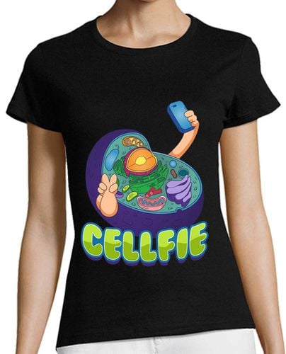 Camiseta Mujer Manga Corta Cellfie Célula Selfie Biología Ciencia Celular Científica Profesor laTostadora - latostadora.com - Modalova