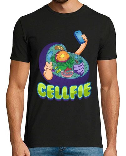 Camiseta Hombre Manga Corta Cellfie Célula Selfie Biología Ciencia Celular Científica Profesor laTostadora - latostadora.com - Modalova