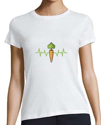 Camiseta mujer Carrot Heartbeat Veggie Lover - latostadora.com - Modalova