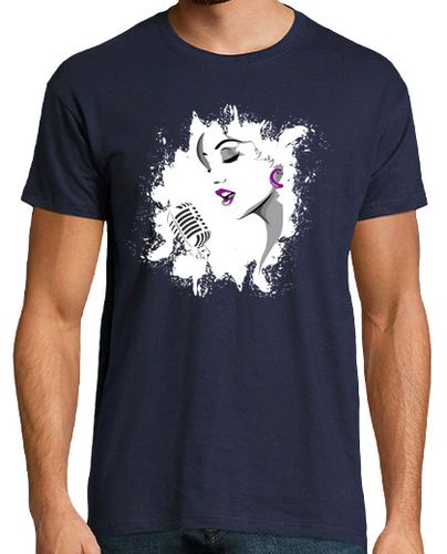 Camiseta la cara de una mujer que canta en un microfono - latostadora.com - Modalova