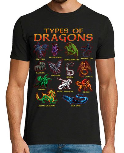 Camiseta Tipos de Dragones Juegos de Rol Dragones y Mazmorras RPG - latostadora.com - Modalova