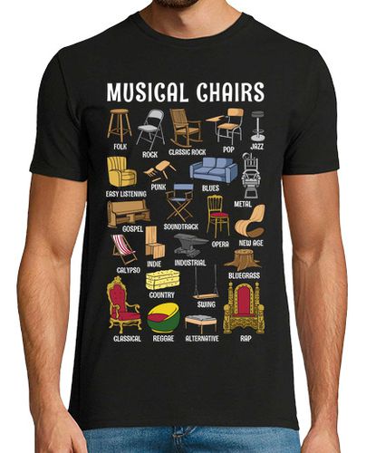 Camiseta Sillas Musicales Tipos de Música Rock Pop Flamenco - latostadora.com - Modalova