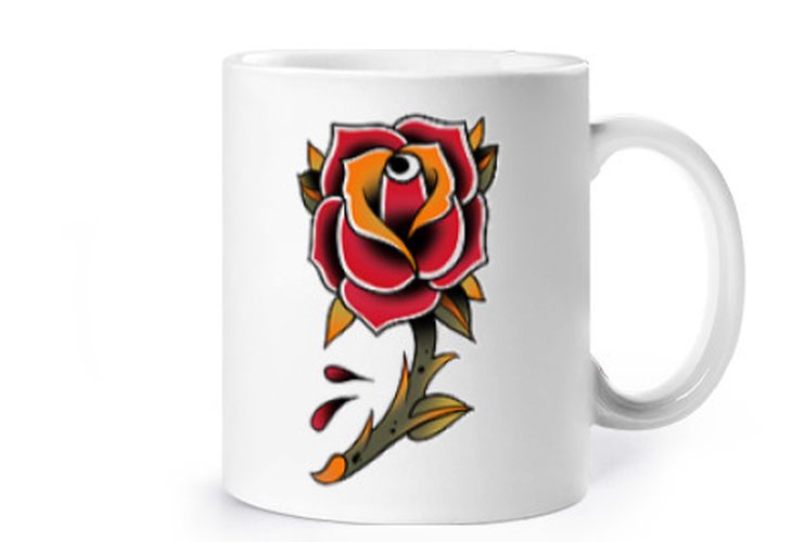 Flor color de rosa estilo de tatuaje de - latostadora.com - Modalova