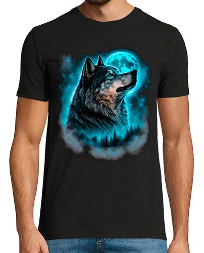 Camiseta Lobo Bosque Noche Luna LLena Animales Hipster - latostadora.com - Modalova